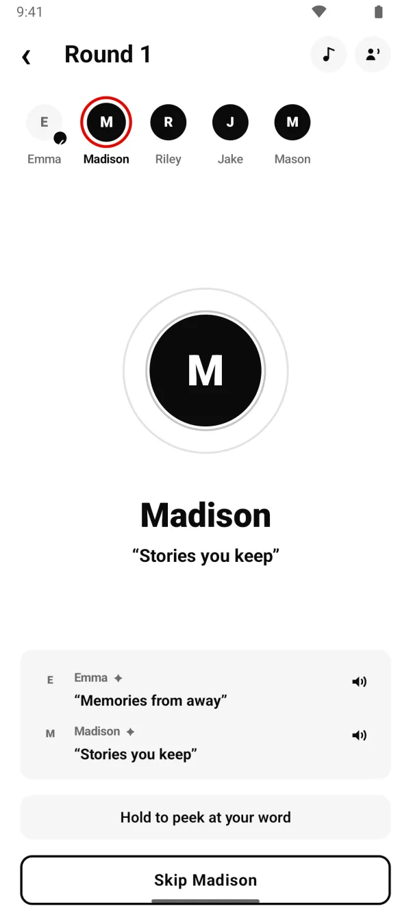 Mr. White on an Android phone: a clue round with bots